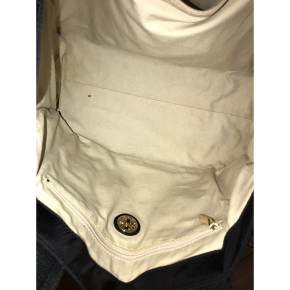 Tory Burch Tote Bag Black Patent Leather Nylon Large - Picture 16 of 16